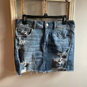 American Eagle High Rise Mini Jean Skirt